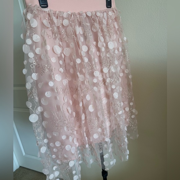 Charlie Paige Blush Sequin Skirt - Picture 4 of 14
